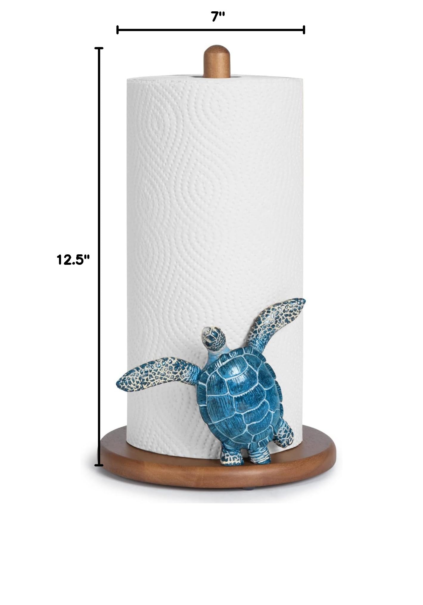 Sea Turtle Paper Towel Holder - Coastal Beach House Decor, Unique Bathroom & Kitchen Accessory, Funny Cute Gift for Women - Perfect for Beach Themed Homes, Vacation Rentals & Coastal Style Kitchens