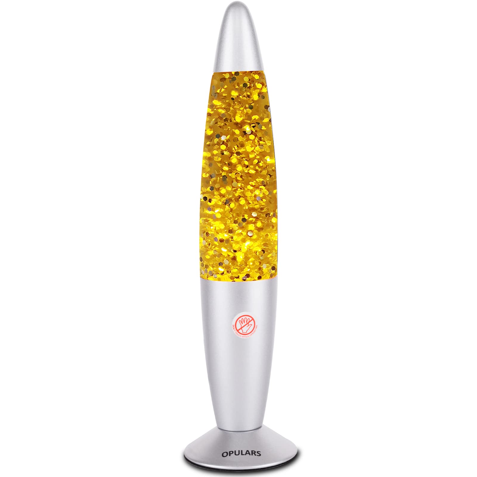 OPULARS 13.5-inch Liquid Glitter Lava Lamp with Silver Base - Colorful Mood Lighting for Kids & Adults, Perfect for Home Decor, Bedroom, Party, Halloween, Christmas & Birthday Gifts