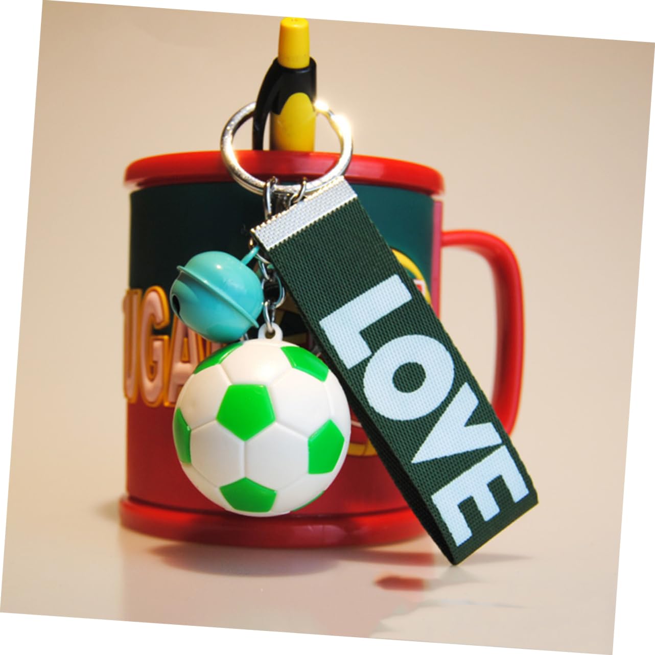 CORHAD 5-Piece Soccer Ball Keychain Set - Sports Fan Keyrings for Football Lovers - Perfect for Gifts, Backpacks & Car Keys (Soccer Accessories)