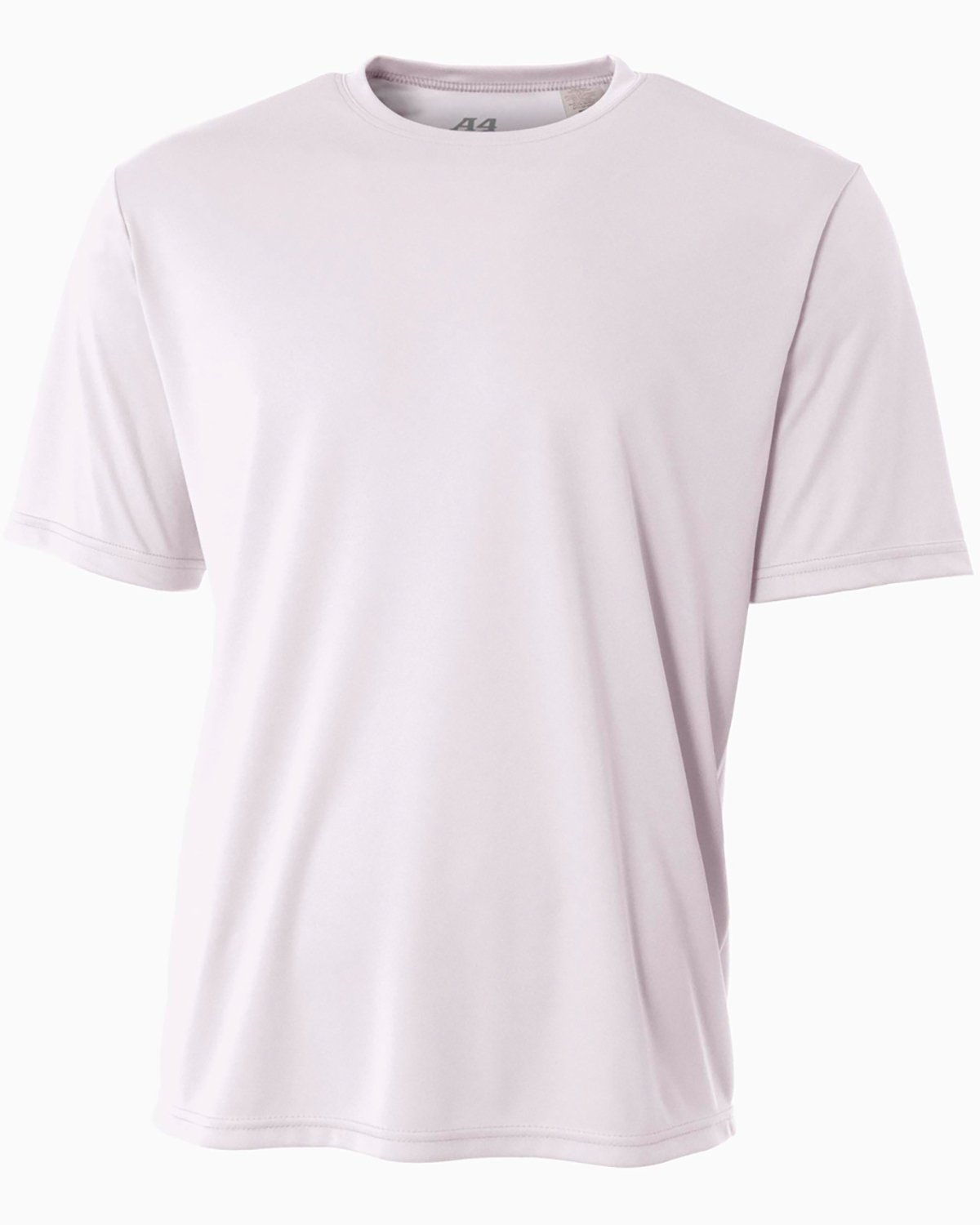 Men's Cooling Performance Crew Neck Interlock T-Shirt - Breathable A4 Fabric, White, X-Large - Perfect for Summer Workouts & Outdoor Activities