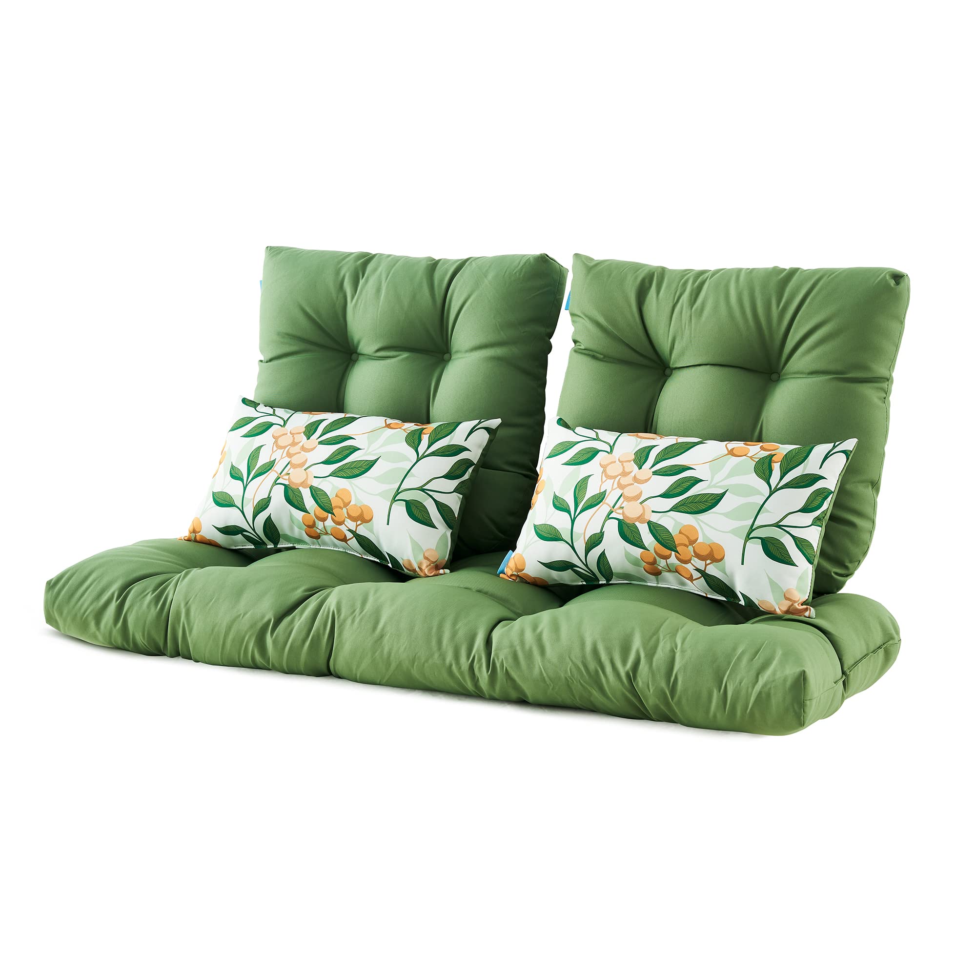 ARTPLAN All-Weather Outdoor Cushion Set - 5-Piece Wicker Tufted Loveseat & Bench Cushions for Patio Furniture | Waterproof & UV Resistant | Perfect for Garden, Deck, Poolside & Outdoor Lounge