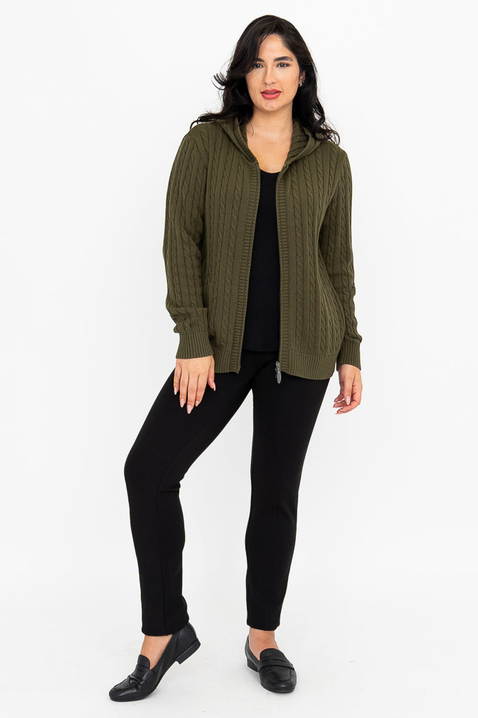 Elsie Sweater - Soft Cotton Knit Pullover in Olive Green | Women's Casual Wear for Fall & Winter | Perfect for Office, Dates & Cozy Evenings