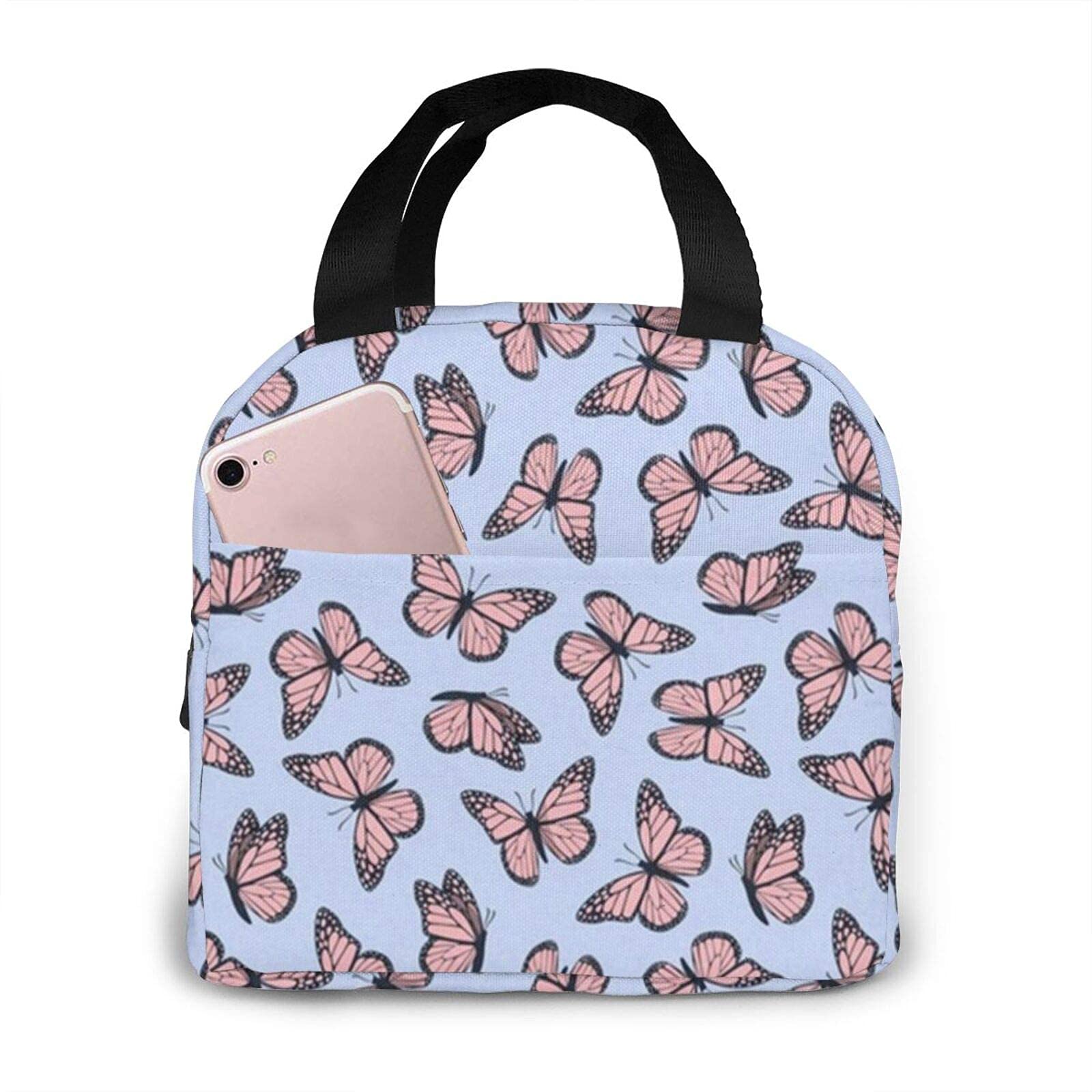 RIUARA Insulated Lunch Bag Tote for Women & Men - Leakproof Butterfly Design Lunch Box Container for Work, School & Picnics