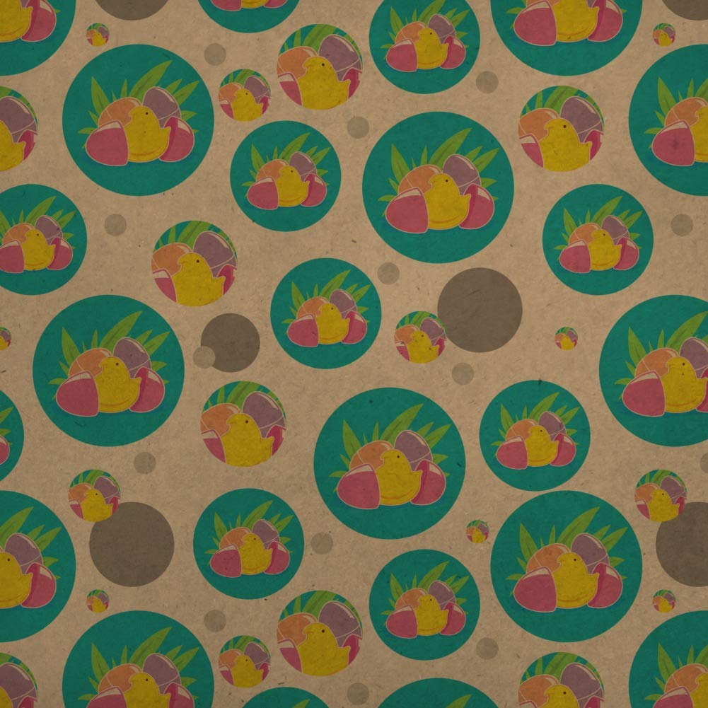 GRAPHICS & MORE Peeps Hatching Out Of Plastic Easter Egg Premium Kraft Gift Wrap Paper Roll - Easter Basket Stuffers, Party Decorations & Spring Celebration Wrapping