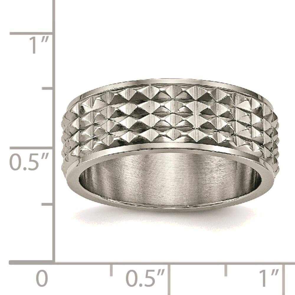 Titanium Studded Ring Size 8.5 for Men & Women - Bonyak Jewelry