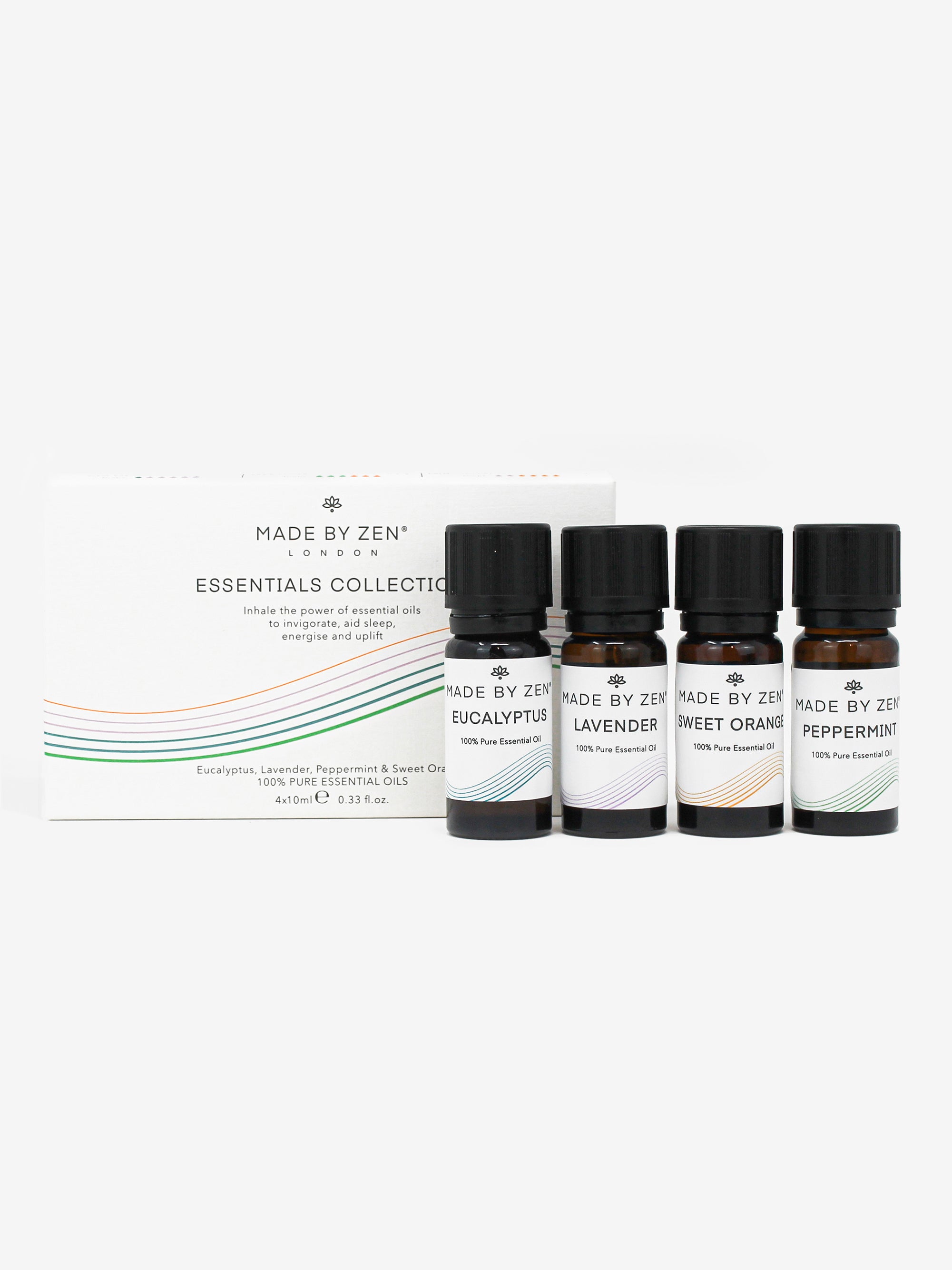 Made By Zen Essential Oil Collection Set - 100% Pure Aromatherapy Oils for Relaxation, Stress Relief & Home Diffuser - Perfect for Spa, Yoga & Meditation