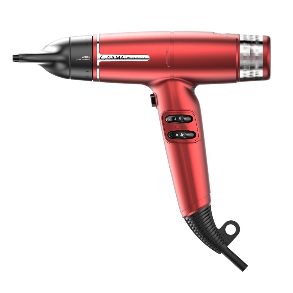 Gama Italy IQ Perfetto Professional Hair Dryer - 110,000 RPM Brushless Motor, Turbo Venturi & Oxy-Active Technology (Red) - Fast Drying for Salon-Quality Blowouts at Home, Travel & Styling
