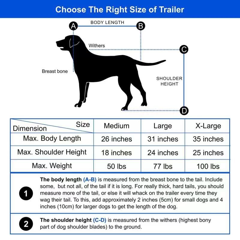 Tiggo Veelar Sports Large Pet Bike Trailer for Medium & Large Dogs or Multiple Small Dogs - Foldable Bicycle Carrier with 78 LBS Capacity, Parking Brakes & Low Center of Gravity - Perfect for Cycling Adventures, Dog Parks & Outdoor Activities
