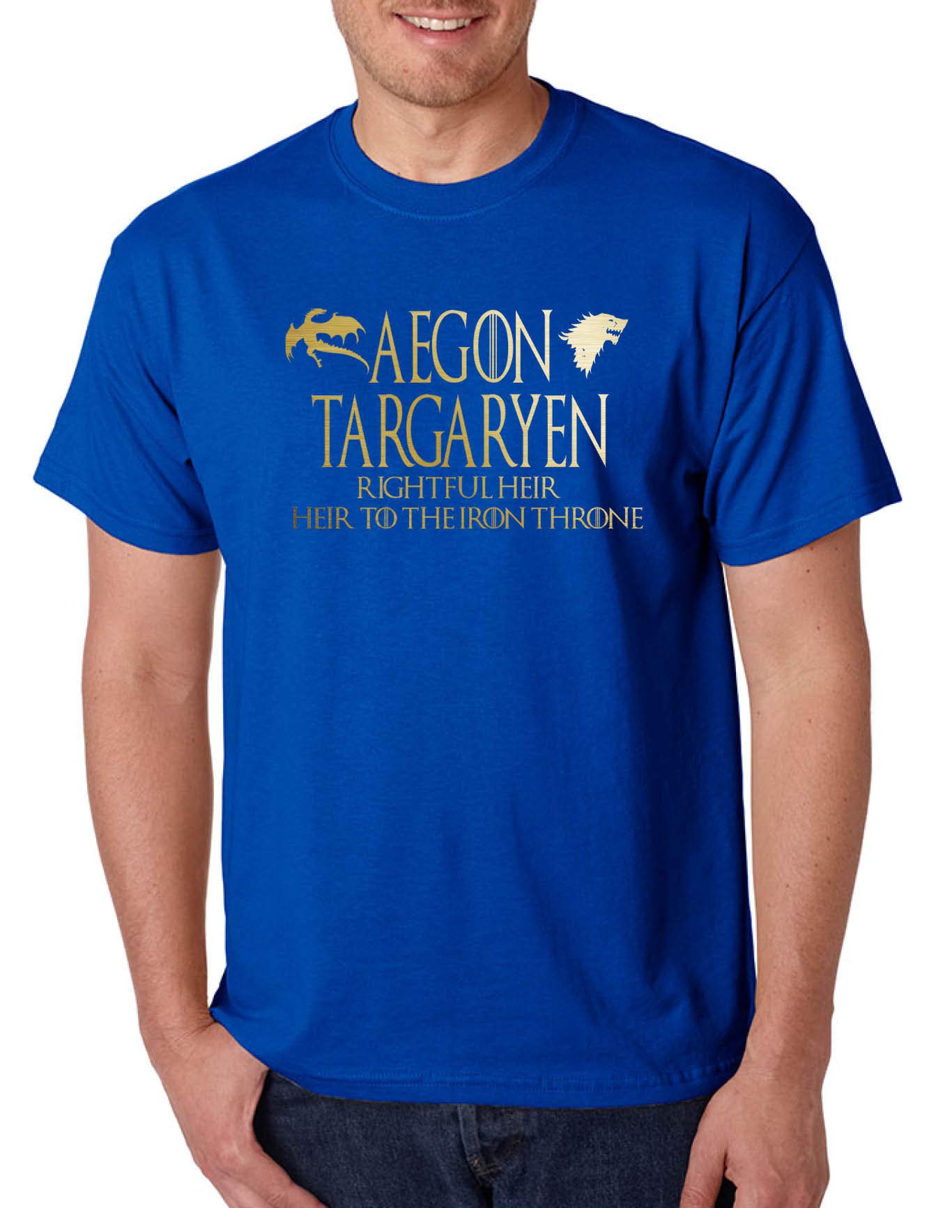 ALLNTRENDS Men's Aegon Targaryen Rightful Heir Graphic T-Shirt - Trendy Cool Cotton Tee for Game of Thrones Fans, Casual Wear & Pop Culture Events
