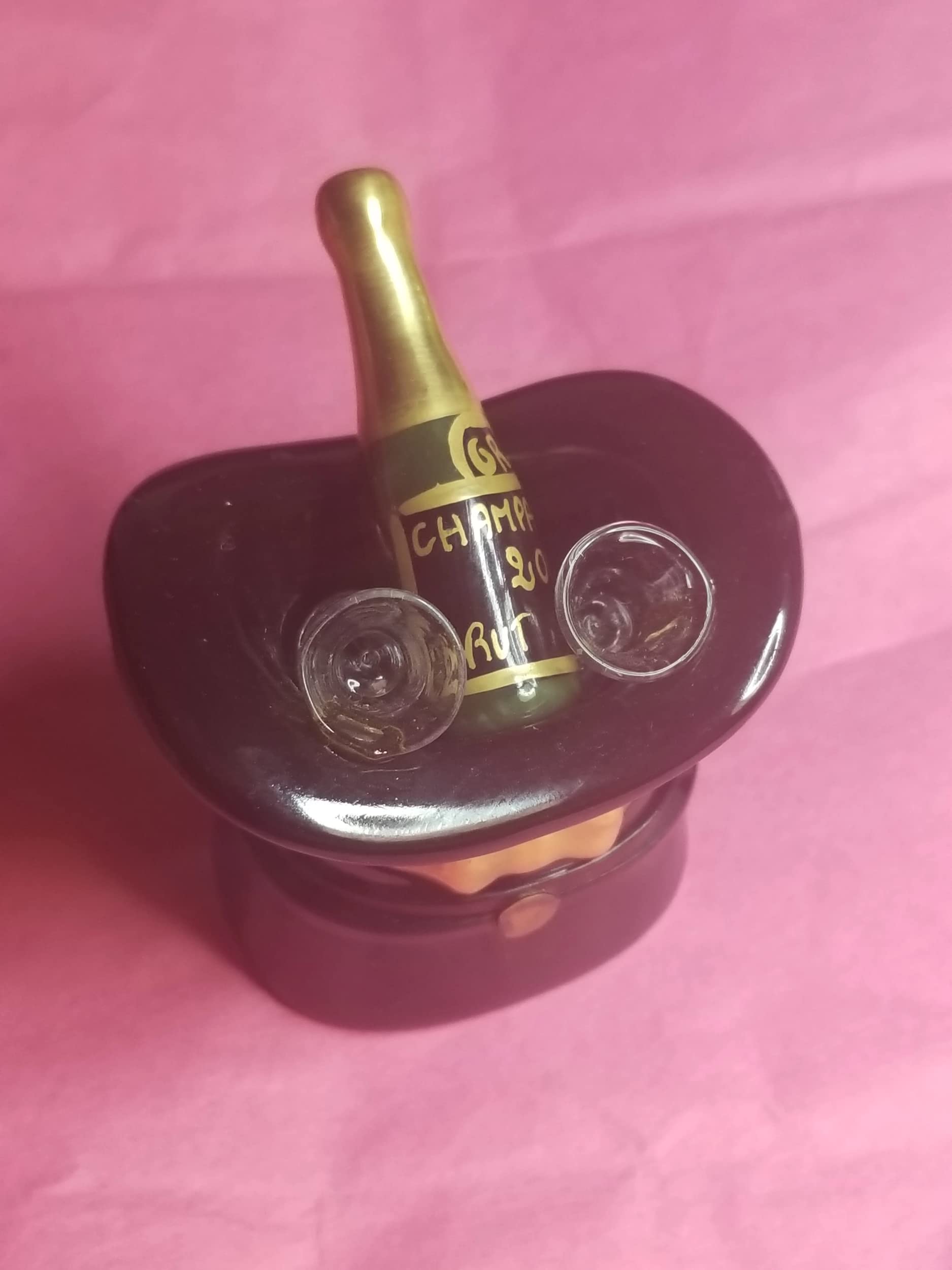 Vintage Limoges Top Hat Champagne Box - Hand-Painted Porcelain Collectible for Wine Lovers | Perfect for Wedding Favors, Anniversary Gifts & Luxury Home Decor