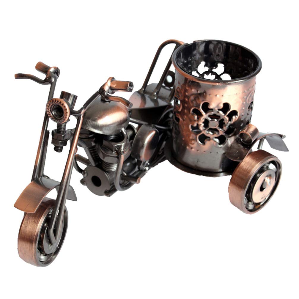 BESPORTBLE Motorcycle Pencil Holder - Creative Metal Pen Organizer for Office & Home Desk | Stylish Stationery Storage for Pencils, Pens & Markers | Perfect Desk Accessory for Bikers & Motorcycle Enthusiasts