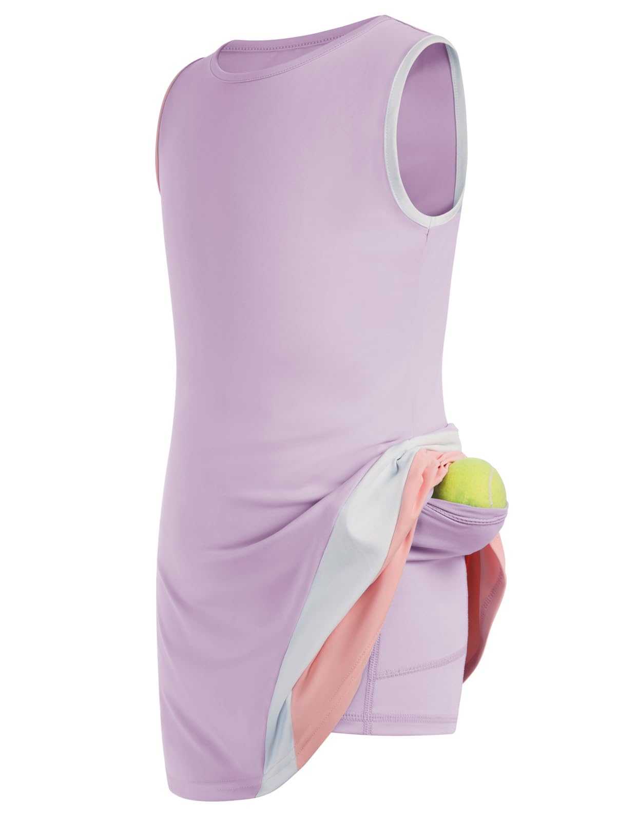 JACK SMITH Girls' Tennis Dress - Sleeveless Golf & School Sports Outfit with Pockets & Built-in Shorts | Perfect for Tennis, Golf, School Sports & Summer Activities