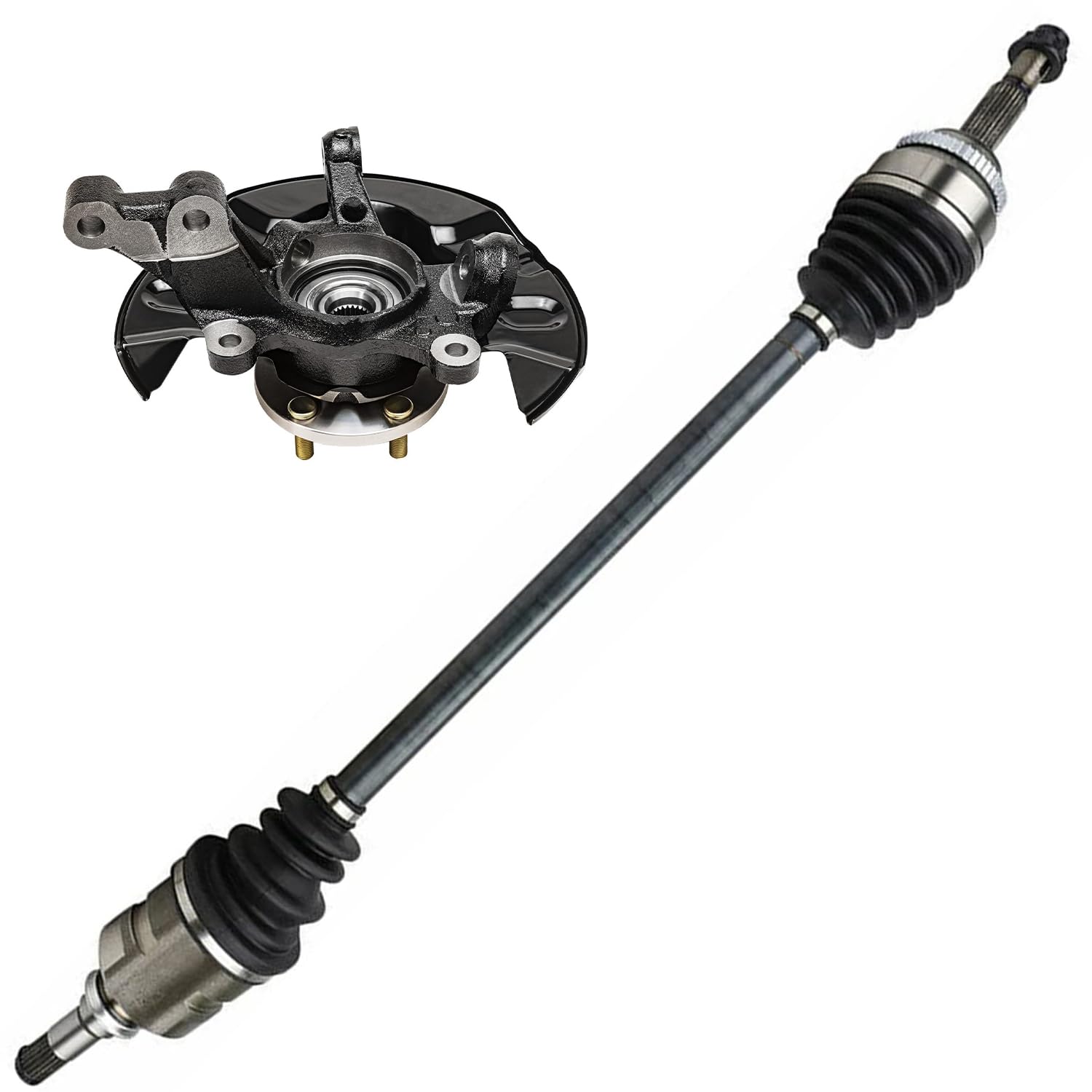 Detroit Axle Front Right Steering Knuckle with Wheel Hub & CV Axle Assembly Replacement for 2003-2008 Toyota Corolla Automatic Transmission (No ABS) - Perfect for DIY Car Repairs & Suspension Maintenance