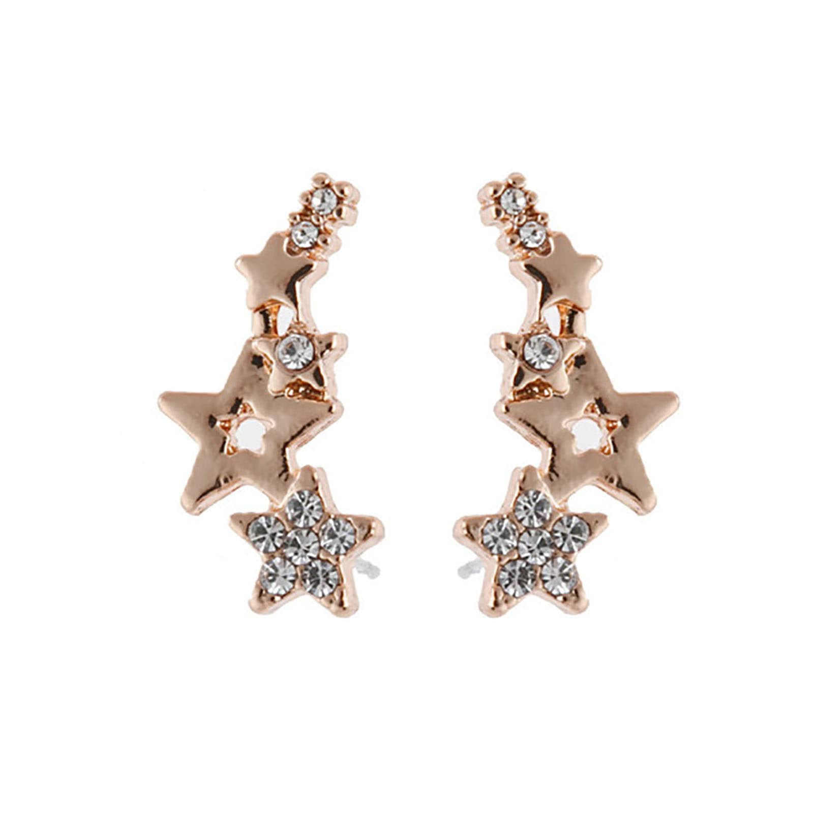 Sparkling Star Rhinestone Drop Dangle Earrings for Women - Elegant Hoop & Stud Statement Jewelry - Perfect Valentine's Day, Anniversary & Wedding Gift - Great for Parties, Date Nights & Special Occasions