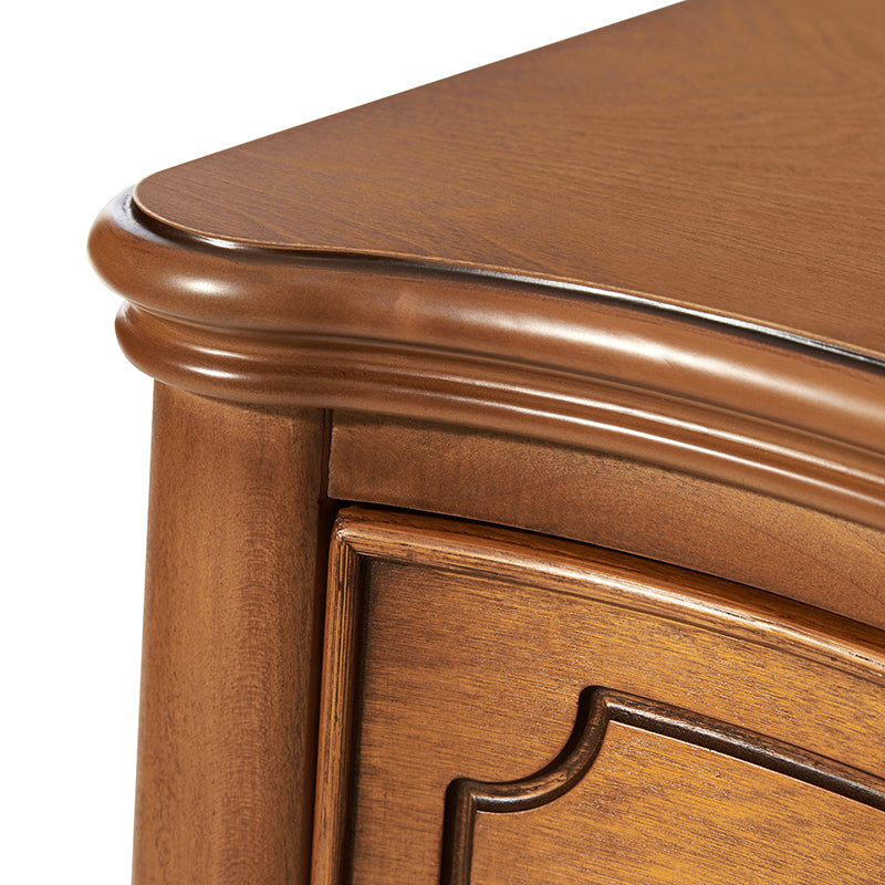 Bernhard 3 Drawer Traditional Nightstand with USB Outlets - Solid Wood Bedside Table for Bedroom, Living Room & Office - Charging Station & Storage Cabinet