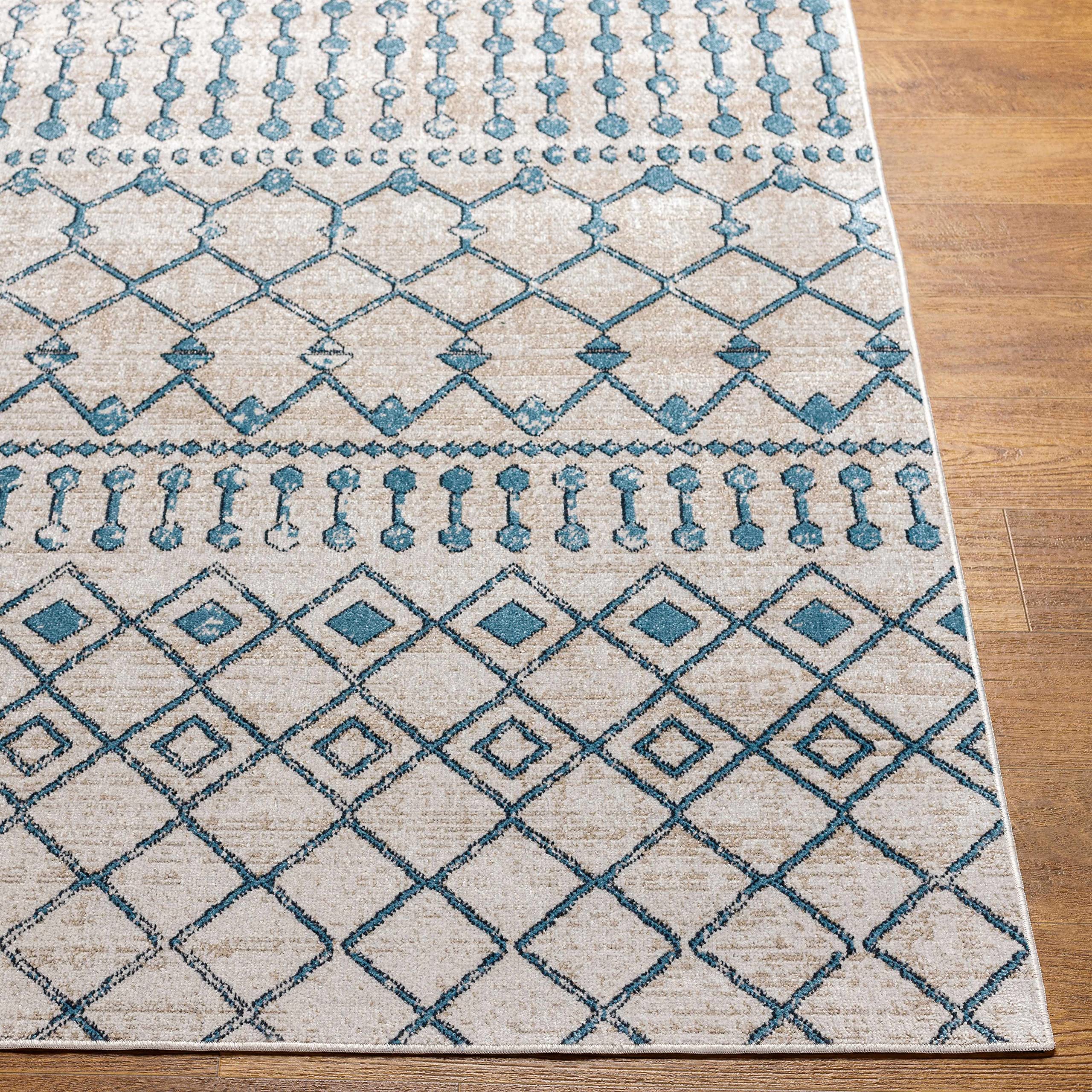 Hauteloom Cabognon Machine Washable Area Rug - Blue & Beige 7'10