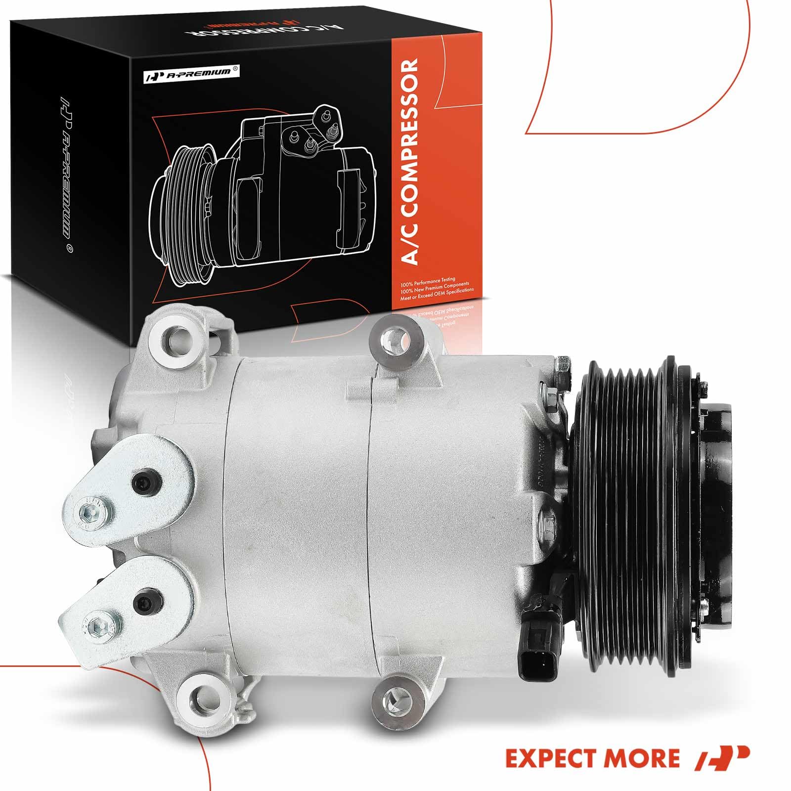Premium AC Compressor with Clutch for 2014-2019 Ford Fiesta 1.6L - High Performance Auto Air Conditioning Replacement Part - Perfect for Summer Cooling & Long Road Trips