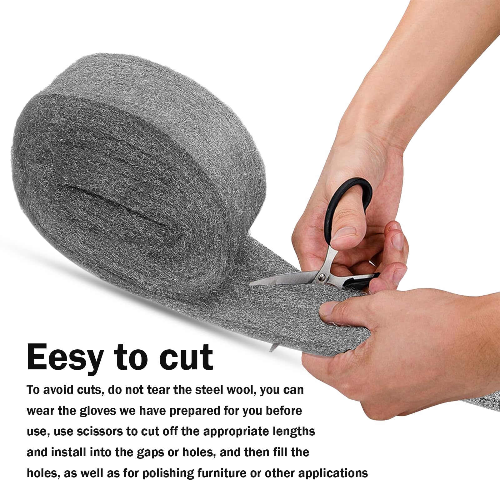 Premium Steel Wool for Rust Removal & Polishing - 3# Coarse Grade (2-Pack) - Ideal for Automotive Parts, Chrome Wheels, Floor Scuffs & Stubborn Stains - Includes Protective Gloves - Perfect for DIY Car Detailing & Home Cleaning Projects
