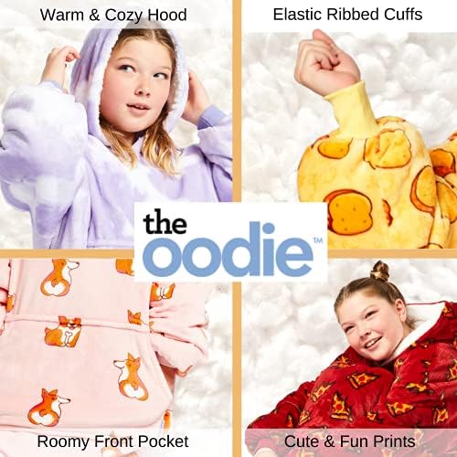 Cozy Kids Oodie Blanket Hoodie - Soft Wearable Blanket with Hood for Boys & Girls | Multiple Colors & Patterns | Perfect for Lounging, Sleepovers & Cold Weather Comfort