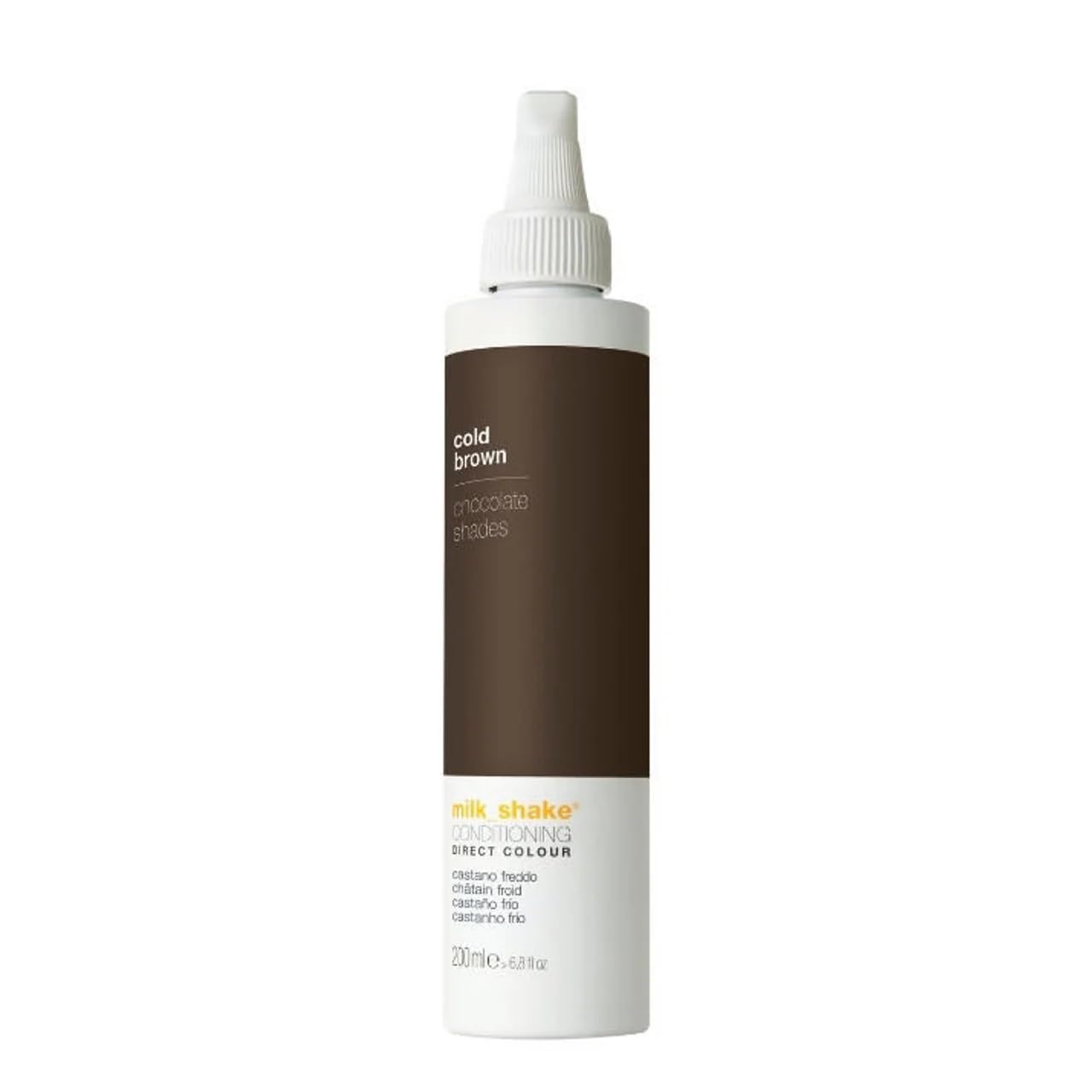 Ammonia-Free & Peroxide-Free Milk Shake Direct Color Cold Brown Mousse (200ml) - Temporary Natural Hair Dye for Purple Hair | At-Home Salon Treatment & Special Occasion Styling
