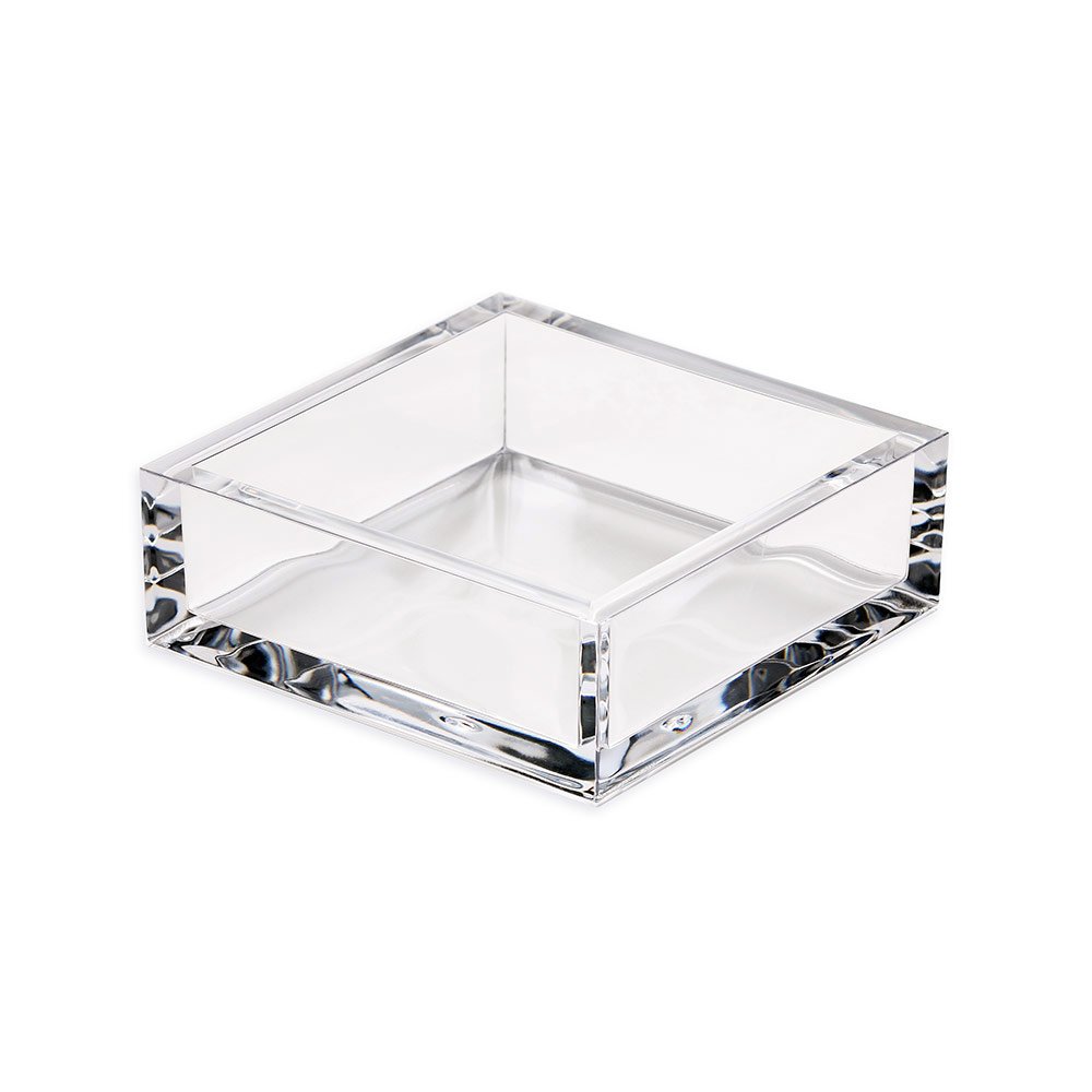 Caspari Clear Acrylic Cocktail Napkin Holder - Elegant Bar Accessory for Parties, Weddings & Home Decor (1-Pack)