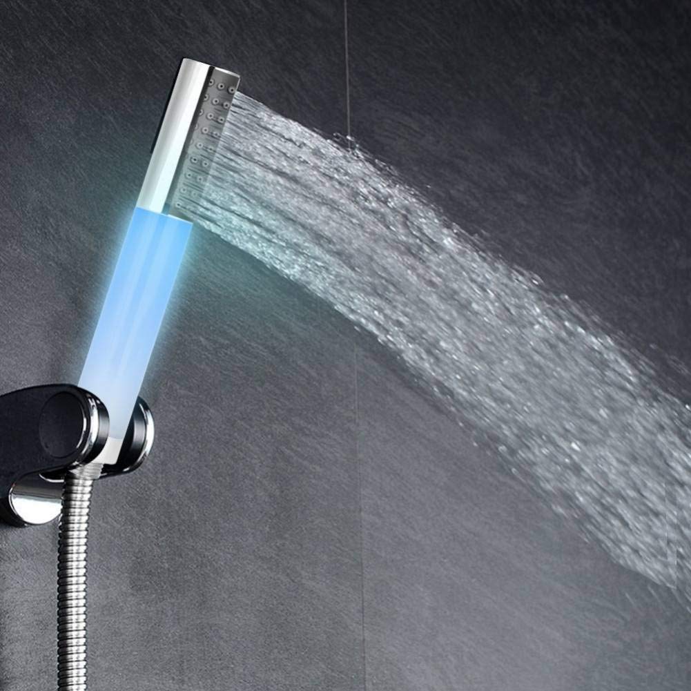 ZXY-NAN 7 Colors LED Handheld Shower Head with Romantic Light - Water Saving Bathroom Shower Spray for Home Use, Perfect for Relaxing Showers and Spa-Like Experience