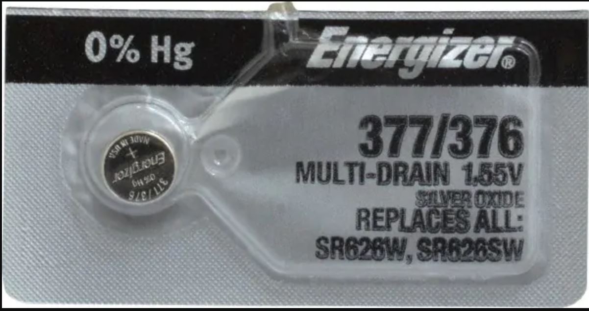 Energizer 377 Silver Oxide Watch Battery 1.55V - Long Lasting Power for Watches, Calculators & Medical Devices - Replacement Battery for Timex, Casio & More