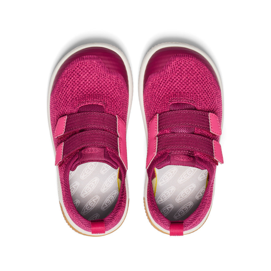 KNX Knit Double Strap Toddler Shoes for Boys & Girls - Comfortable Beaujolais/Raspberry Sneakers for Playtime, Preschool & Everyday Wear