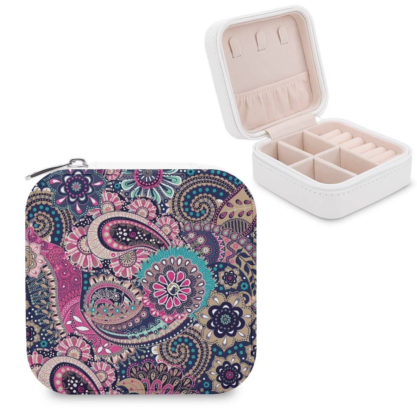Women's Small PU Leather Jewelry Box - Travel Jewelry Organizer Case with Display Storage for Rings, Earrings, Necklaces & Bracelets | Perfect for Home, Travel & Gift Giving