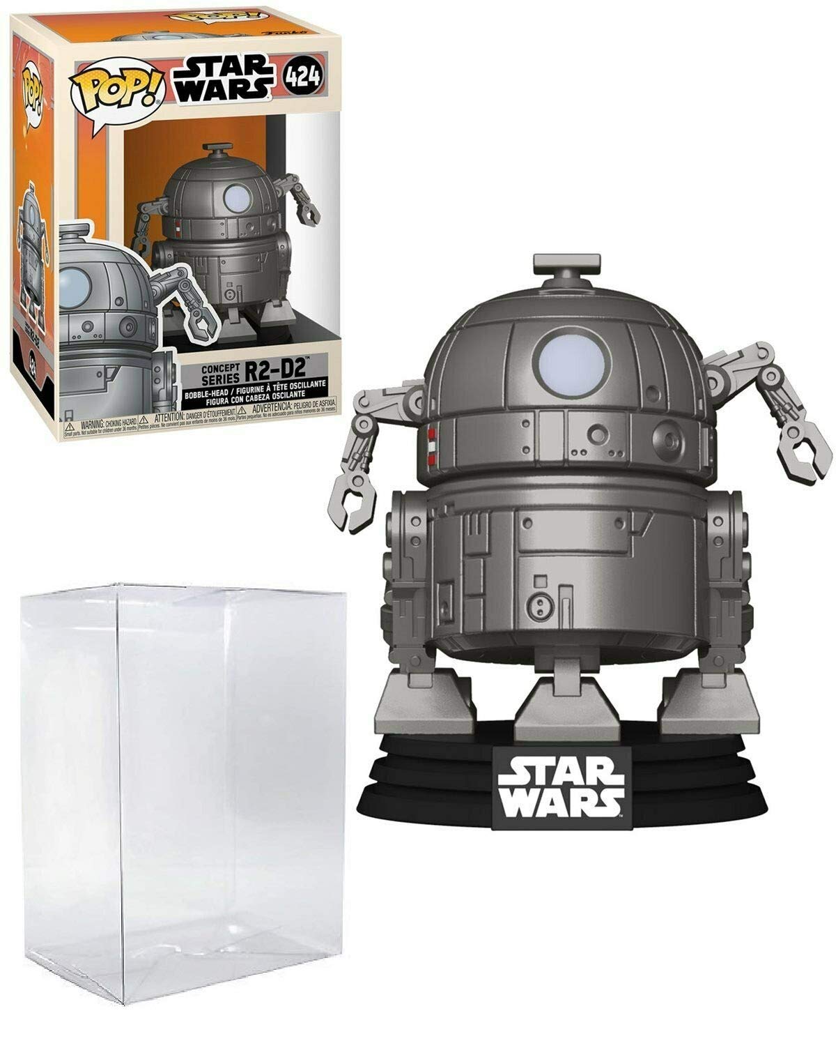 Star Wars R2-D2 Concept Series Pop! Vinyl Figure #424 - Limited Edition Collectible with EcoTEK Pop Protector Case - Perfect for Display, Gifts & Star Wars Fans
