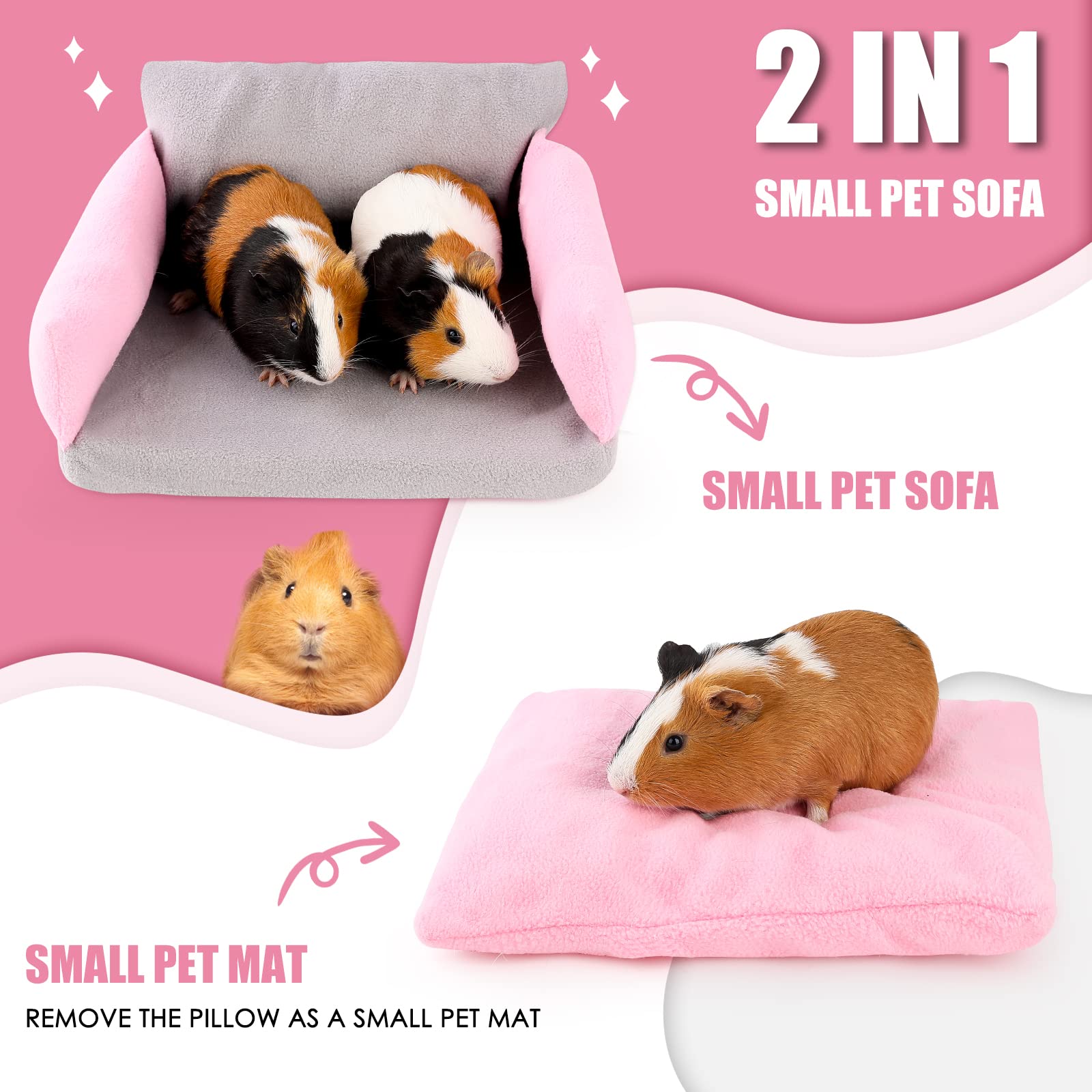 Cozy Guinea Pig Sofa with Removable Cushion - Perfect for Small Pets & Playtime