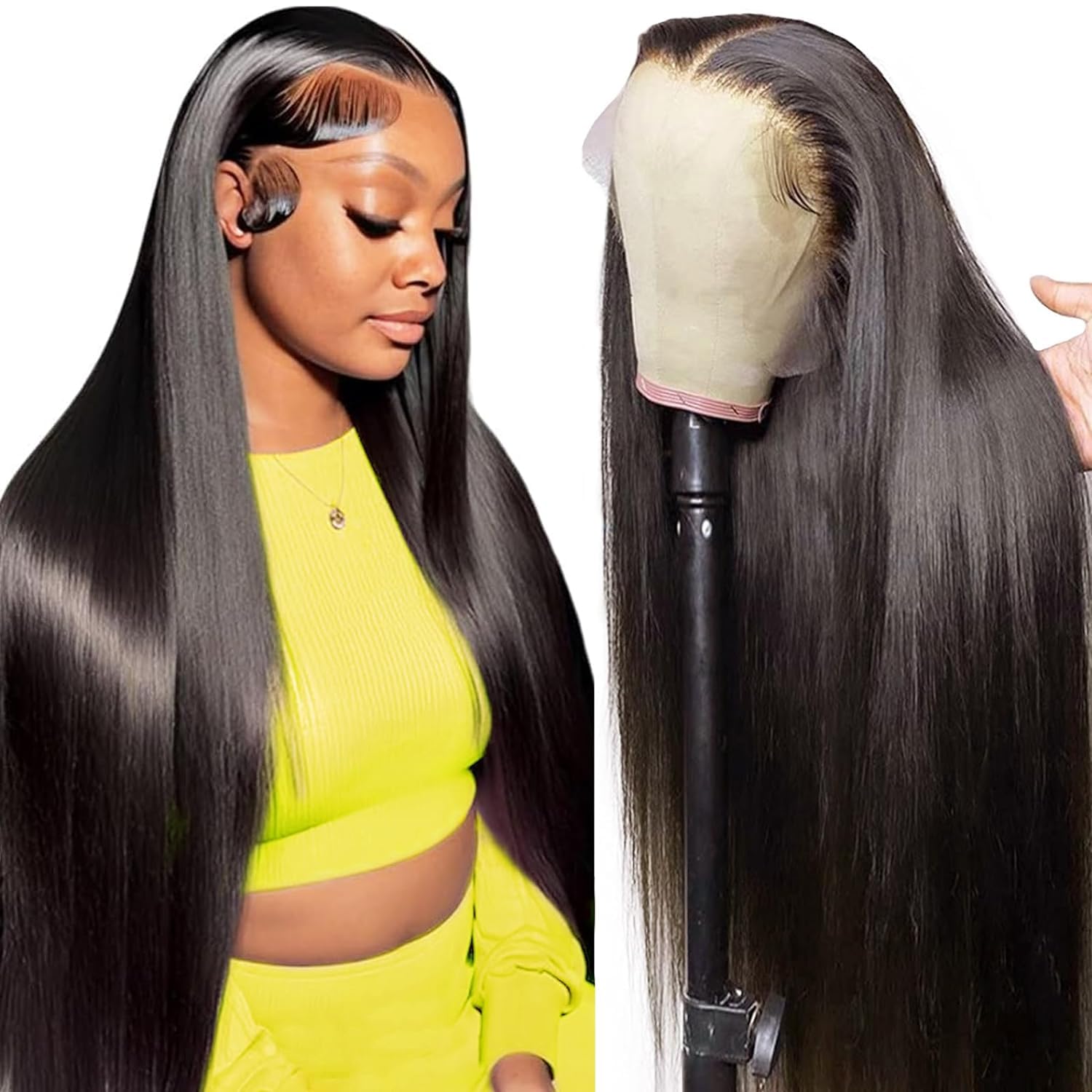 26 Inch HD Lace Front Wigs Human Hair - 13x4 Straight Lace Frontal Glueless Wig with Pre-Plucked Baby Hair | Natural Look for Daily Wear, Cosplay & Special Occasions