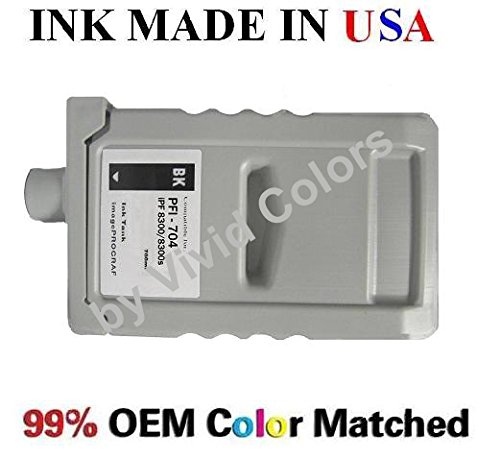 PFI-704BK Compatible Ink Cartridges for Canon IPF8300s/8300 - High Yield Black Ink Replacement - Perfect for Large Format Printing, CAD Drawings & Photo Printing