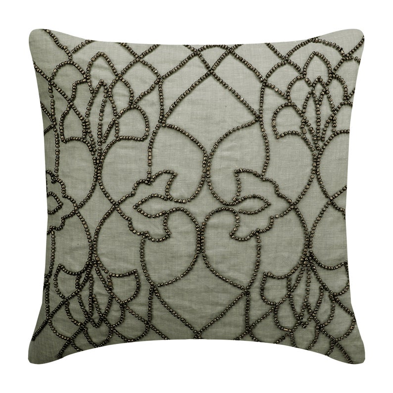Beige Linen Throw Pillow Cover with Magnetic Closure - Soft Decorative Cushion Case for Sofa, Bed, Couch - Home Decor & Living Room Accessories