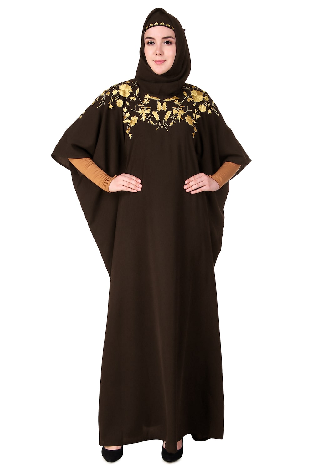 Exquisite Hand-Embroidered Floral Kaftan Dress for Women | Boho Chic Beach Cover Up | Perfect for Summer Vacations, Pool Parties & Resort Wear