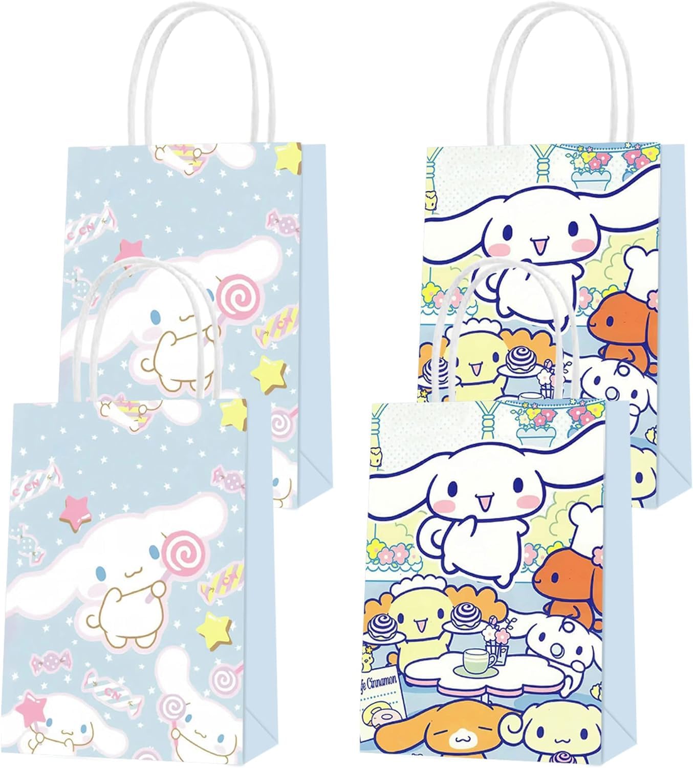 16 Pack Cinnamoroll Party Favor Bags - Cute Sanrio Paper Gift Bags for Kids Birthday Party, Baby Shower & Candy Treats - Perfect for Cinnamoroll Themed Celebrations, Classroom Rewards & Party Favors