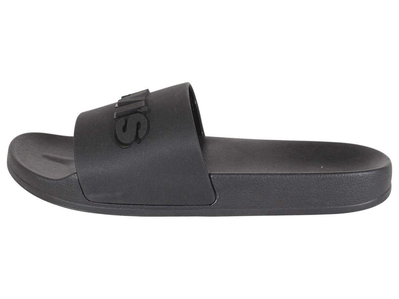 Levi's 3D Slides Black Monochrome Men's Comfortable Logo Sandals - Size 7 US | Casual Summer Footwear for Beach, Pool & Outdoor Activities