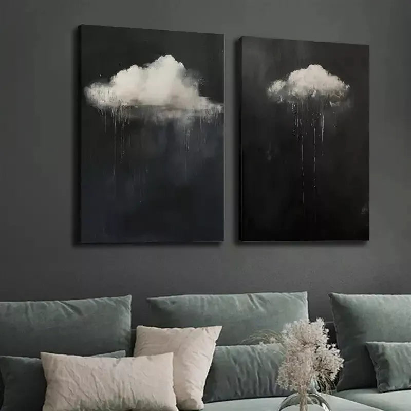 2-Piece Gothic Abstract Cloud Oil Painting Canvas Wall Art - 50x75cm Framed High-Quality Print | 100% Australian Made | Ready to Hang | Perfect for Living Room, Bedroom & Office Decor