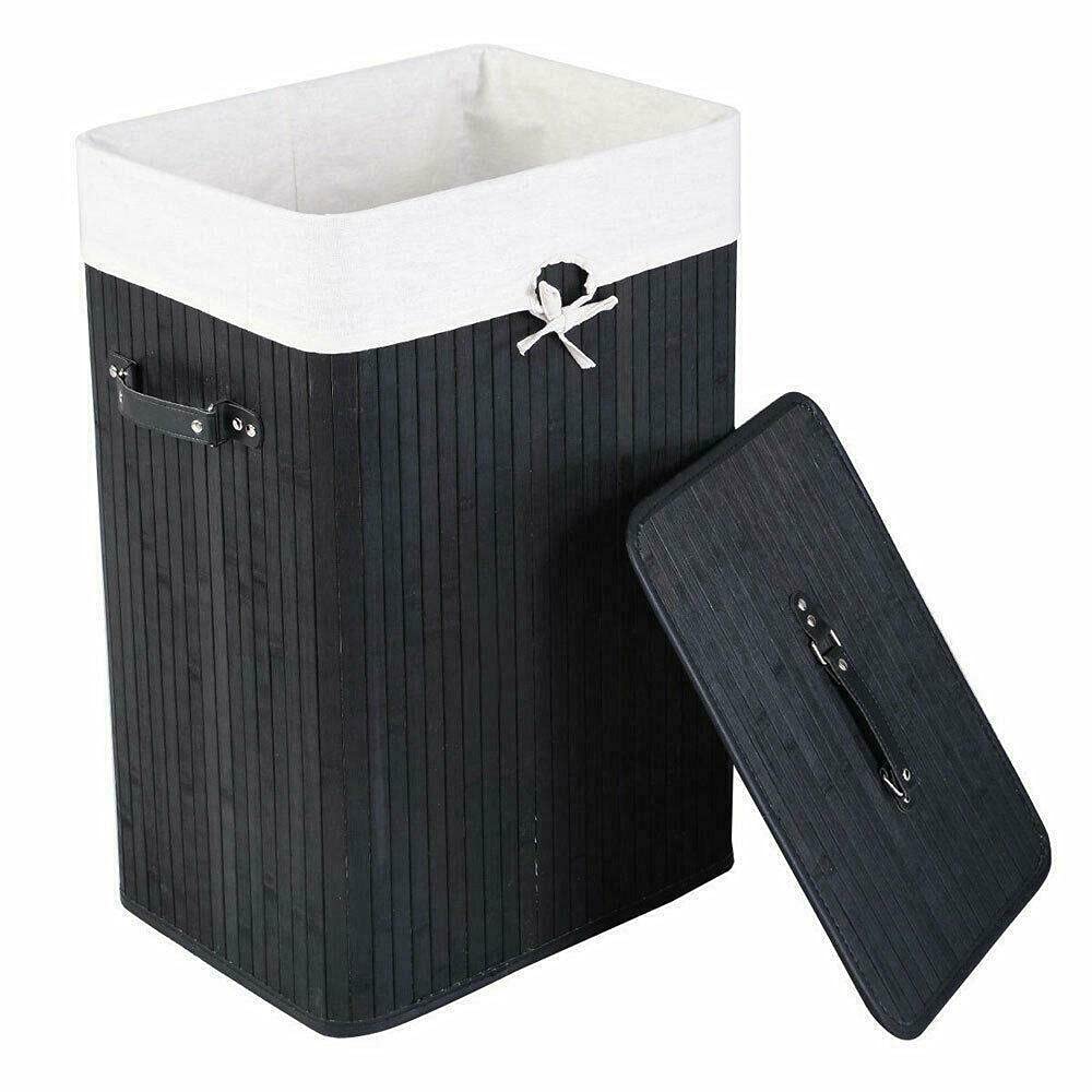 SverdloFG Bamboo Laundry Hamper with Lid - 2 Compartment Clothes Sorting Basket for Bedroom & Laundry Room Organization - Perfect for Dirty Clothes Storage & Washing Machine Sorting