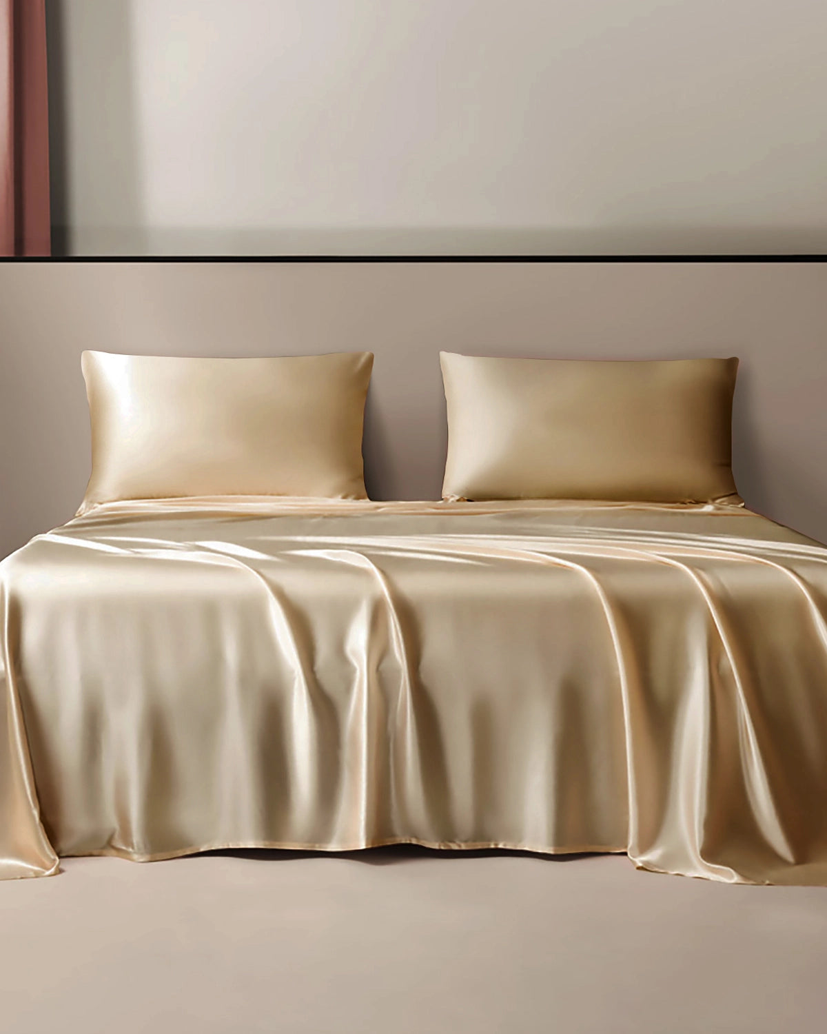 25 Momme 3-Piece 100% Mulberry Silk Flat Sheet Set - Queen Size Luxury Bedding for Hot Sleepers & Sensitive Skin (Use in Master Bedroom, Guest Room, or Luxury Hotels)