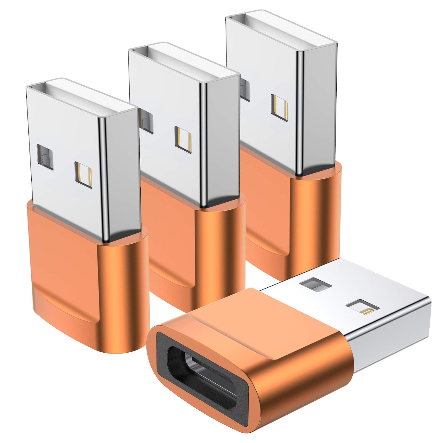 USB C Female to USB Male Adapter (4-Pack) - Type C to USB A Charger Cable Converter Compatible with iPhone 11/12/13/14/15 Pro Max, Samsung Galaxy S23/S24/Note 20 Ultra, iPad Air/Mini, AirPods & Google Pixel - Fast Charging Data Sync for Phones, Tablets & Laptops