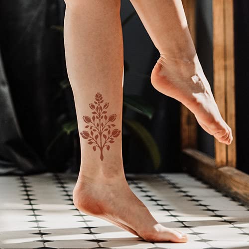 Premium DIY Henna Tattoo Stencil Kit for Legs - Full Design Temporary Tattoo Set for Women, Girls & Kids (PRL-02) | Perfect for Parties, Weddings, Festivals & Body Art DIY Projects