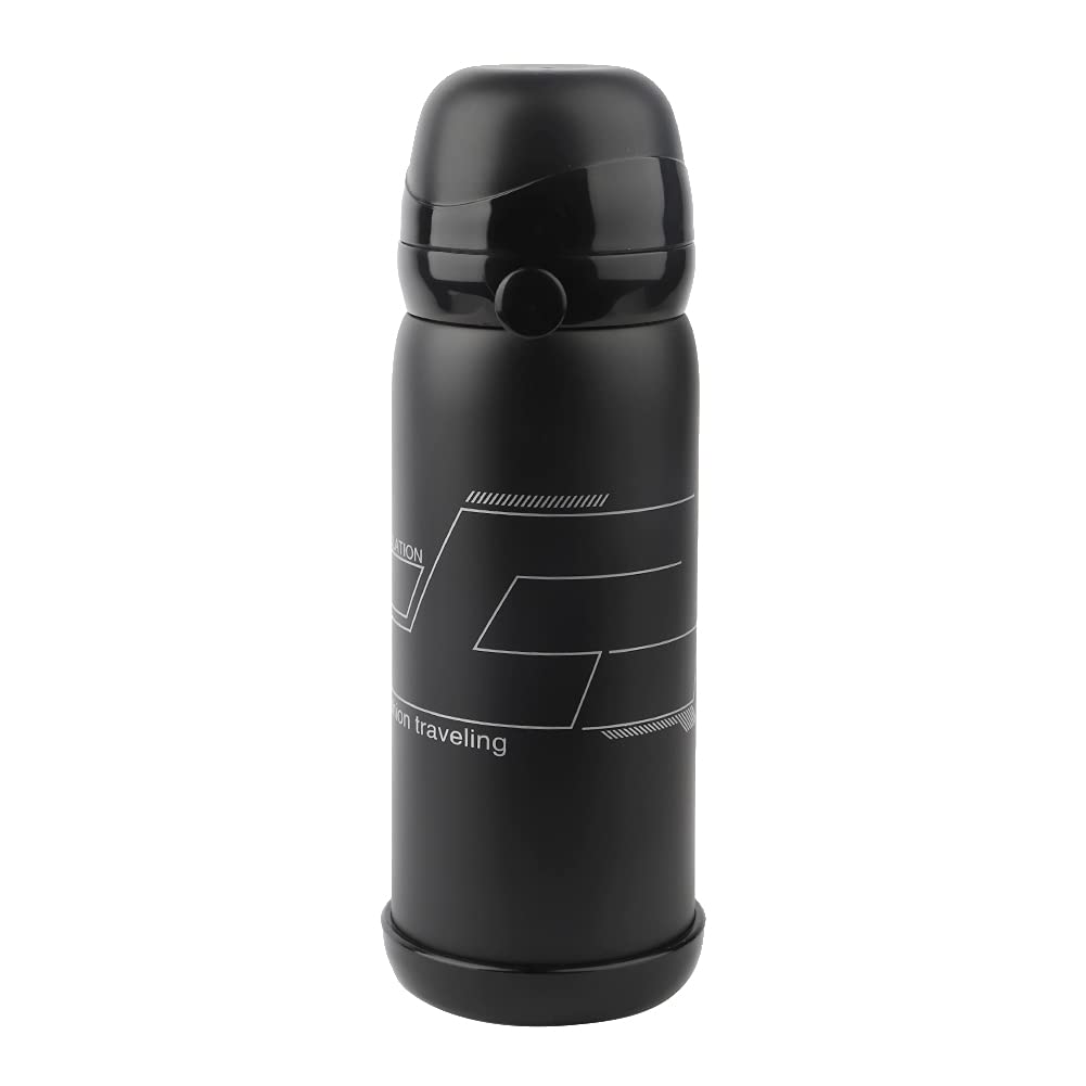 800ml Stainless Steel Vacuum Insulated Tumbler with Lid - 18/8 Food Grade Thermos Mug for Hot & Cold Drinks - Perfect for Office, School, Travel & Outdoor Activities (Black)