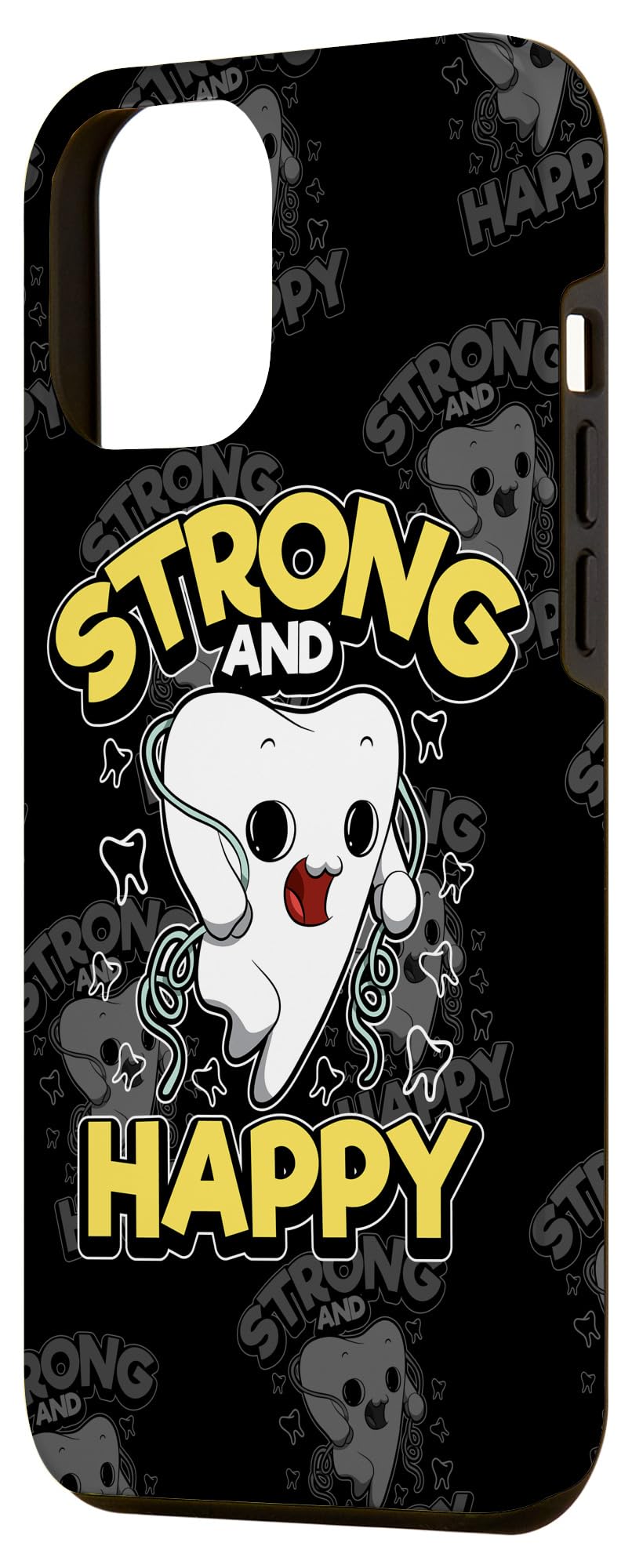 iPhone 12 Pro Max Case with Dental Design - Strong & Happy Teeth Pattern - Perfect for Dentists & Dental Professionals - Great for Work, School & Daily Use