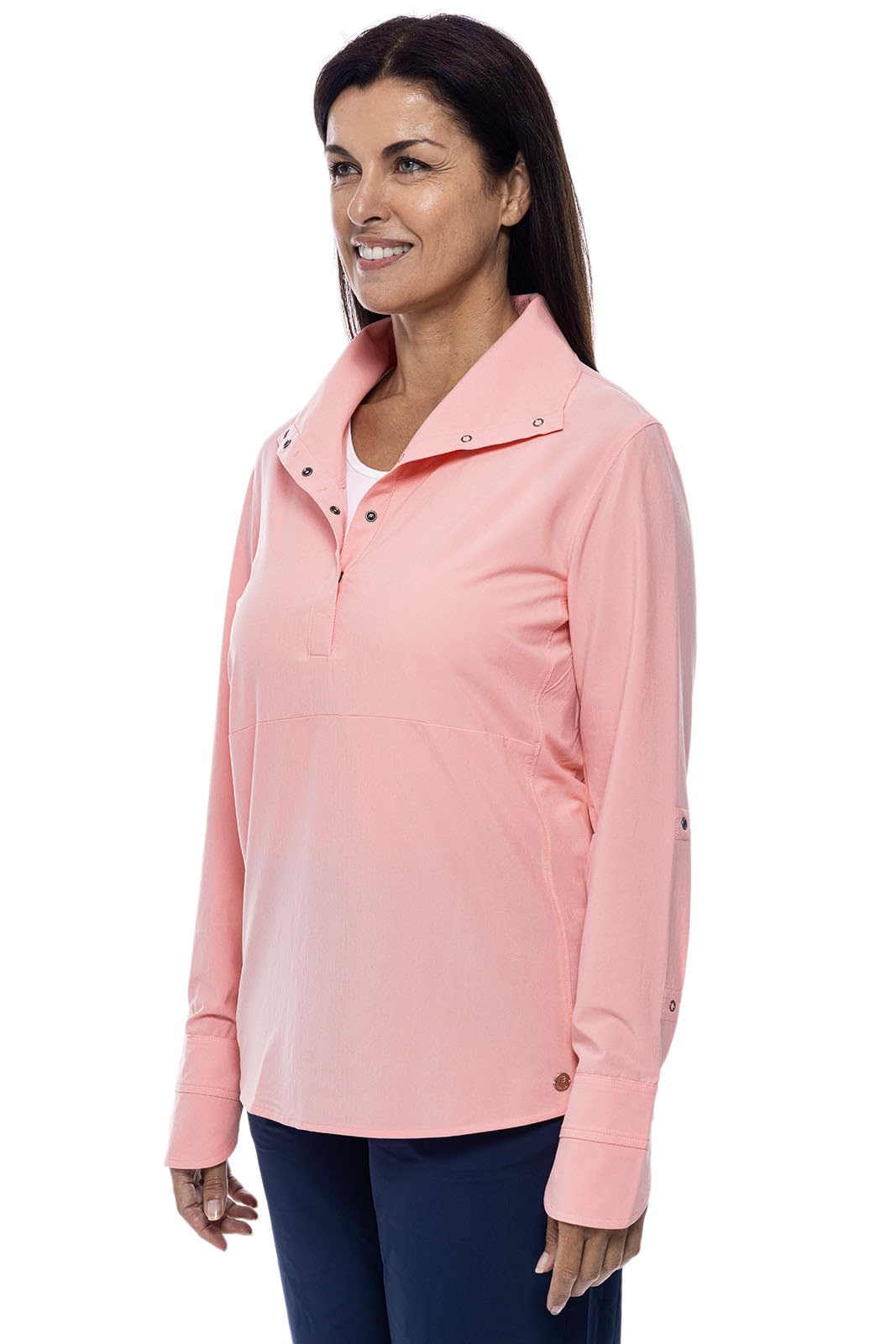 Coolibar UPF 50+ Women's Sun Protective Catona Funnel Neck Tunic Top - Lightweight UV Protection Shirt for Outdoor Activities, Beach & Travel