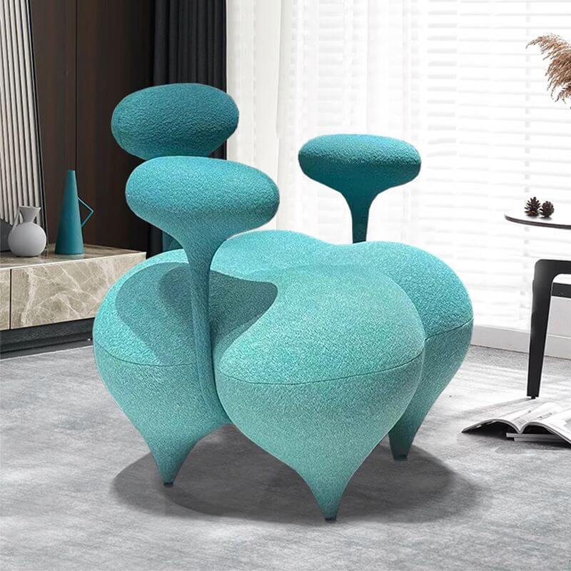 Stylish Solid Color Armchair with Fixed Back & Multicolor Upholstery - Button Tufted Design, 4 Sturdy Legs - Perfect for Living Room, Office or Reading Nook