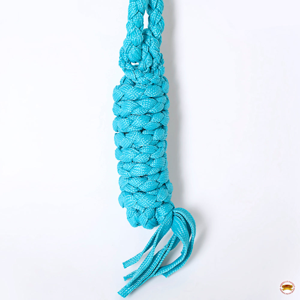 8 Ft Hilason Western Nylon Poly Flat Braided Mule Tape Halter and Lead Rope - Durable Horse Training Equipment for Trail Riding, Ranch Work, and Show Events