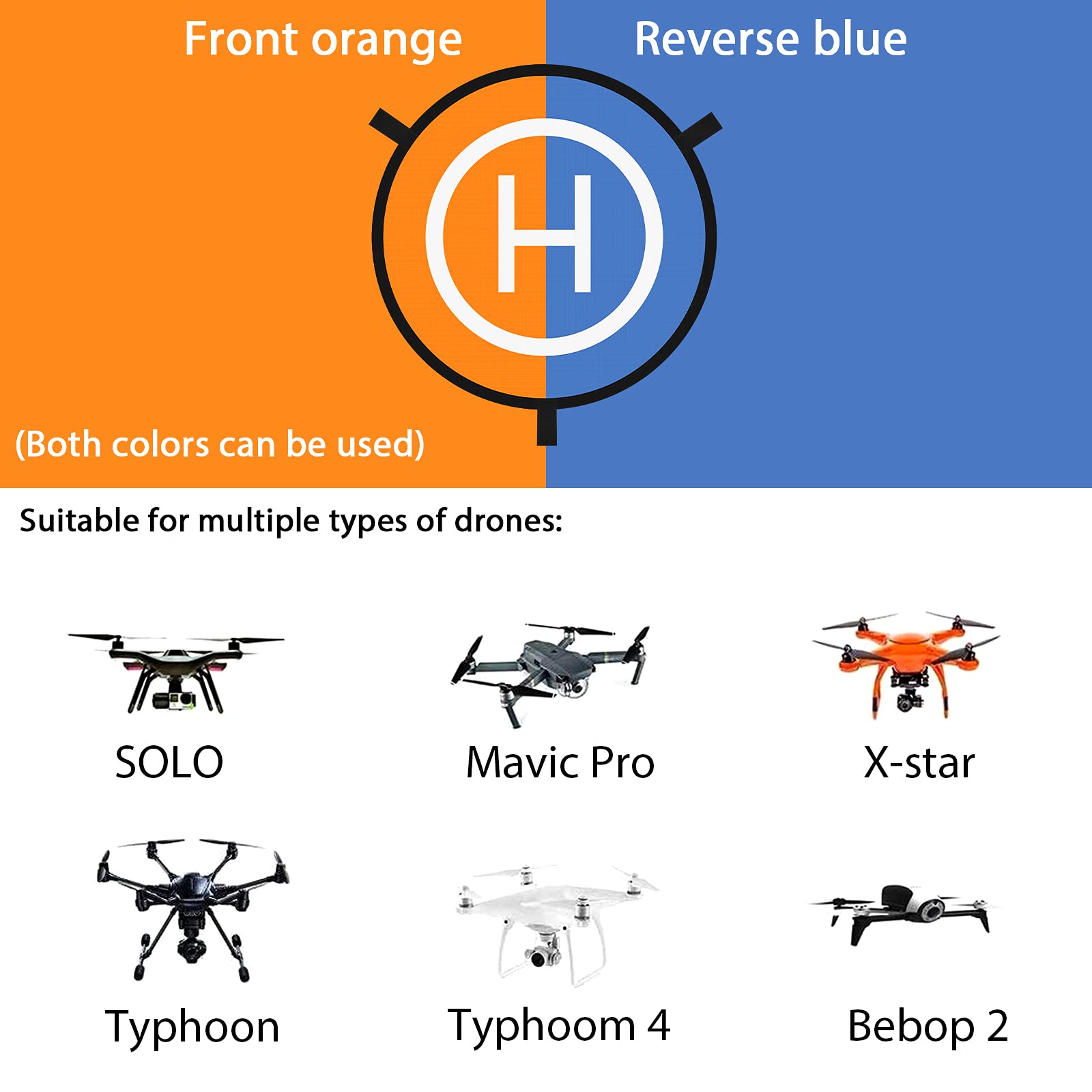 **Linkidea 43'' Foldable & Waterproof Drone Landing Pad - Portable Accessory for DJI Mavic, Phantom 2/3/4/Pro, Antel Robotic & Universal PVB Drones (Orange, 110cm) - Perfect for Outdoor Aerial Photography & RC Helicopter Landings**