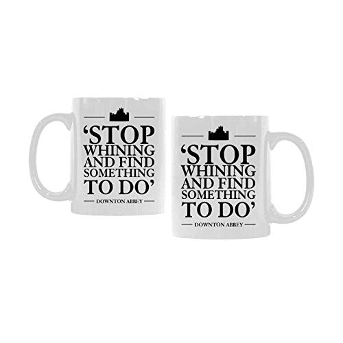WECE 11oz Ceramic Coffee Mug - Funny 'Stop Whining Find Something To Do' Tea Cup for Coffee, Milk & Beer | Great Gift for Office, Home & Parties