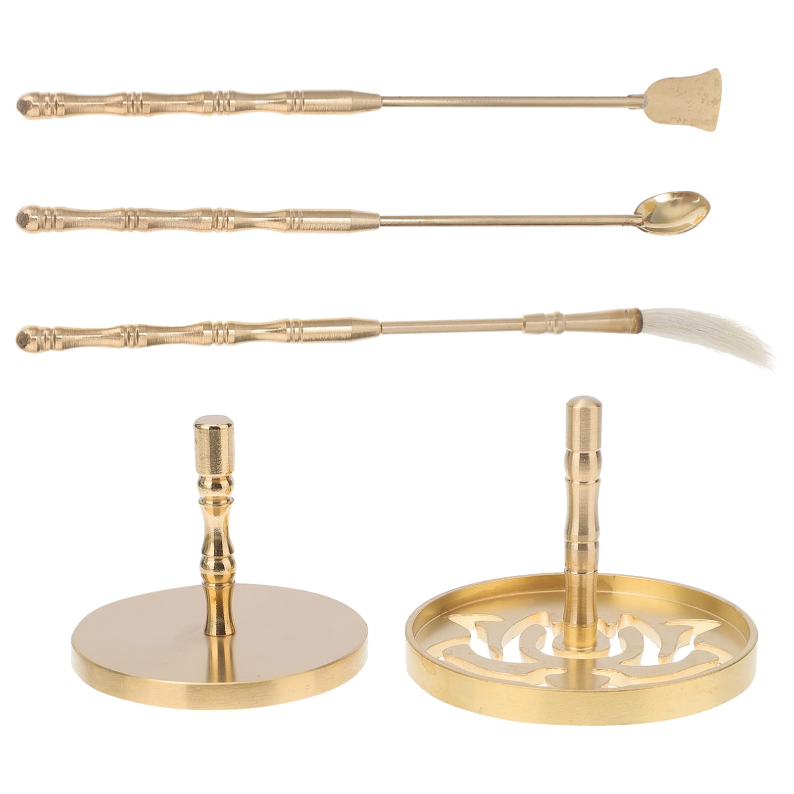 5Pcs Brass Incense Press Mold Kit with Shovel & Brush - DIY Incense Cone Making Tools for Yoga, Meditation & Aromatherapy - Perfect for Home, Spa & Relaxation